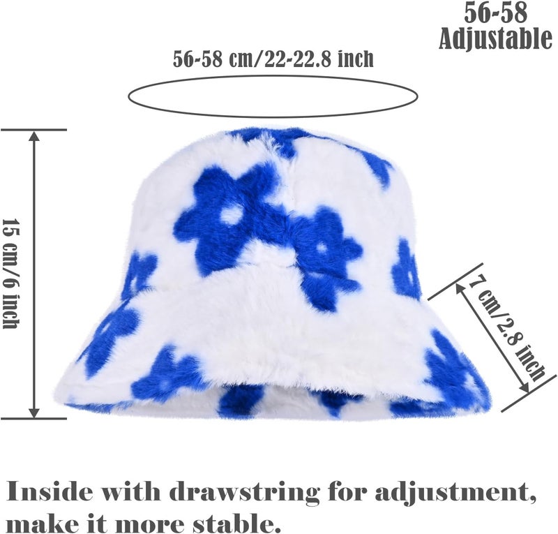 Yonchic Store Winter Soft Faux Fur Plush Bucket Hat, Lovely Fisherman Cap, Fashion Outdoor Thick Warm Sun Cap for Women - Image 2
